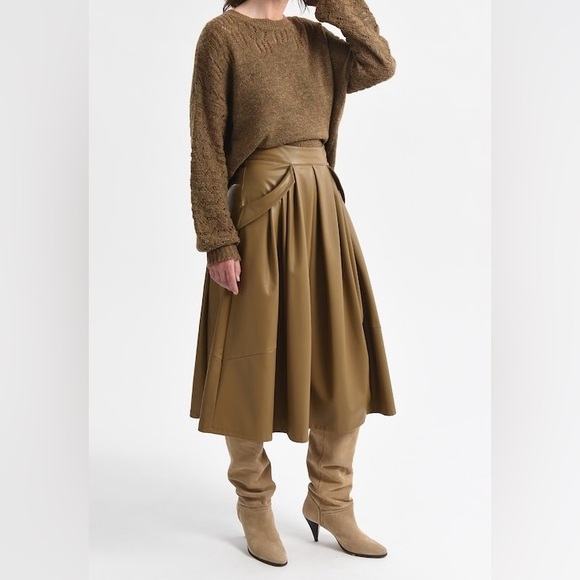 MOLLY BRACKEN Midi Faux Leather Skirt - Picture 7 of 8